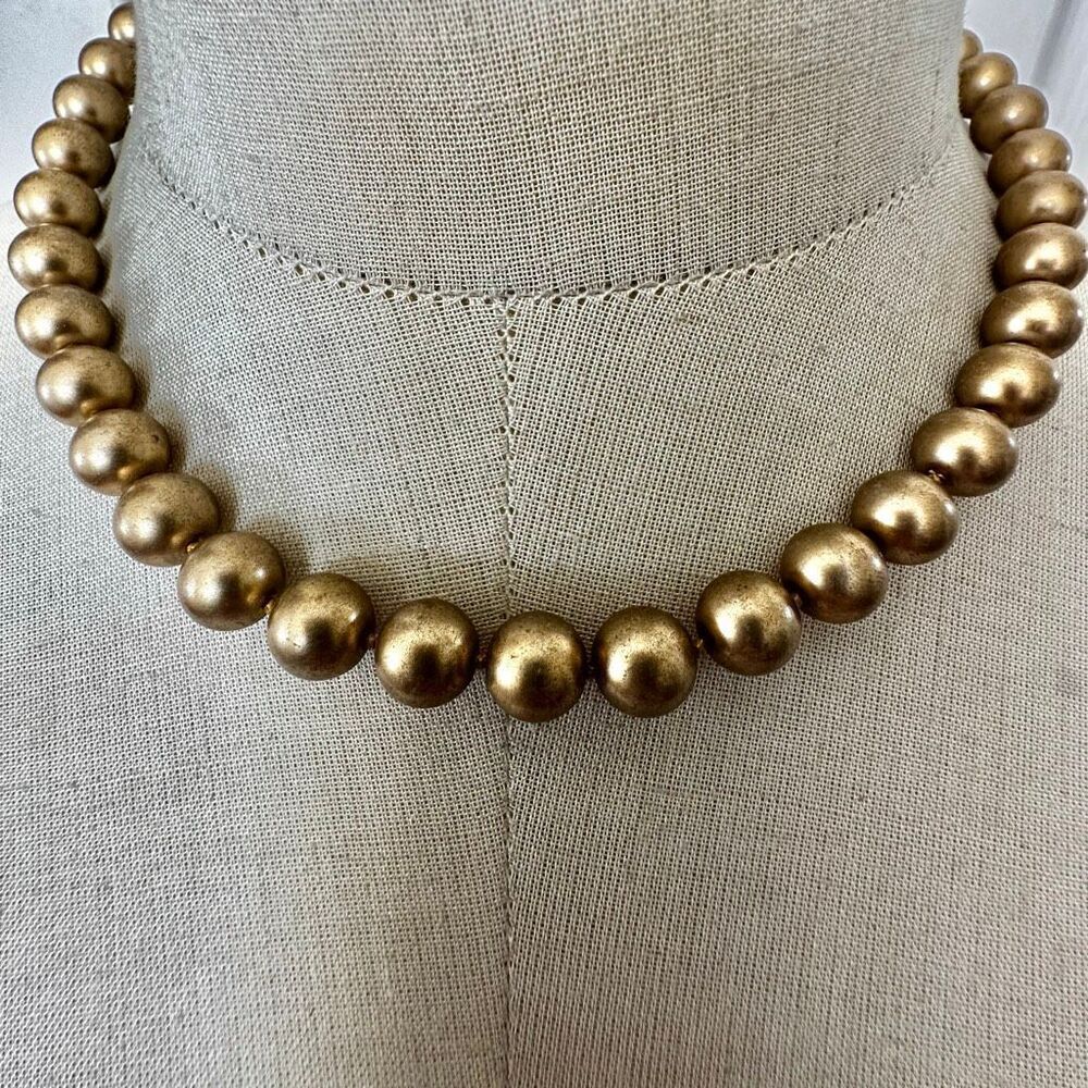 Kissaka Gold Beaded  Collar necklace
